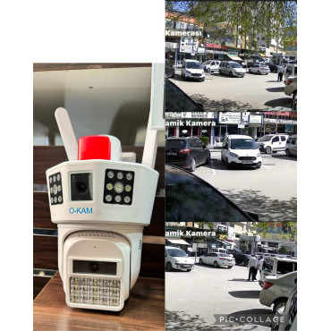 Okam 3048 6MP PTZ Hareket Takipli Gece Görüşlü Alarmlı Bildirimli Su Geçirmez Onvif WiFi IP Kamera